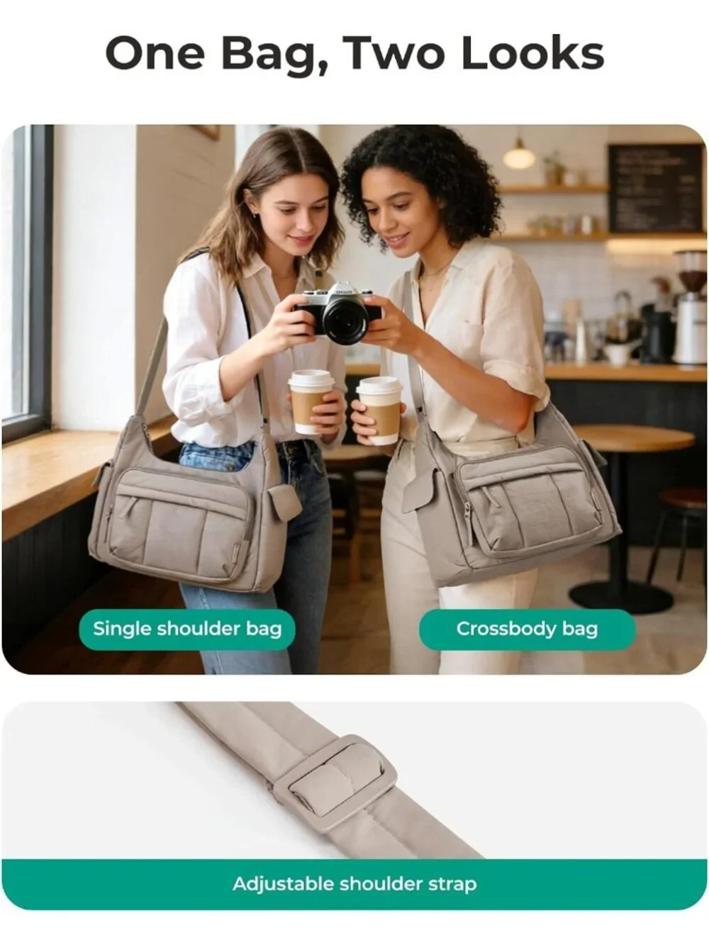 Puffy 2-in-1 Camera Bag & Everyday Shoulder Bag for Photographers - Stylish